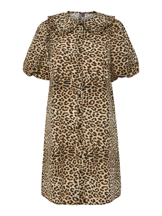 Brun/Sort - Dove/Leo - PIECES - Kjole - Leopardprint - 17156550