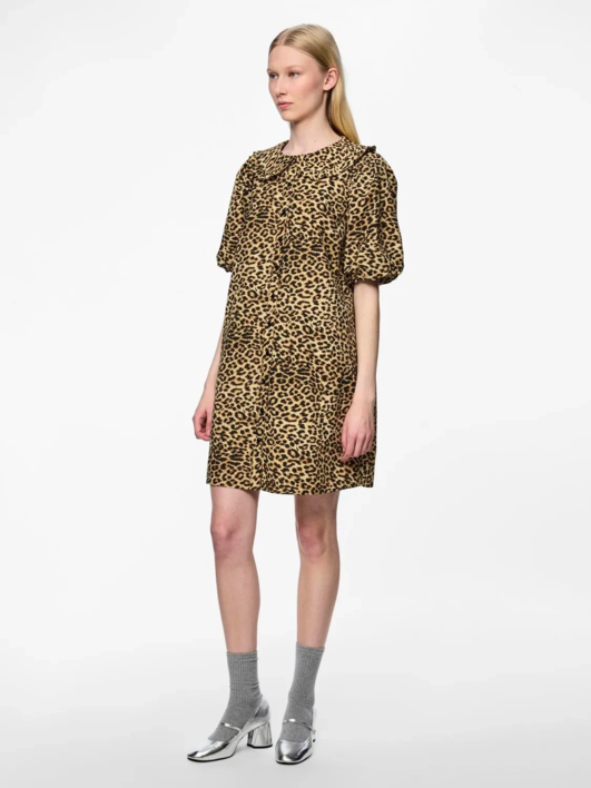 Brun/Sort - Dove/Leo - PIECES - Kjole - Leopardprint - 17156550