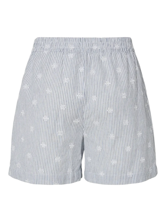 Hvid/Blå - Poseidon/Bright White - PIECES - Shorts - Blomster - 17152066