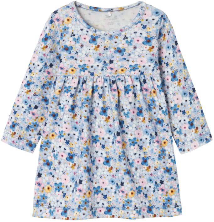 Blå - Chambray Blue - Name it - Kjole - blomster - 13231552