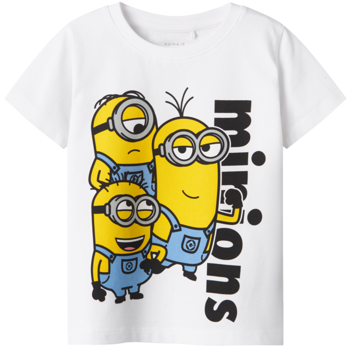 Hvid - Bright White - Name it - Tshirt - Minions - 13238491