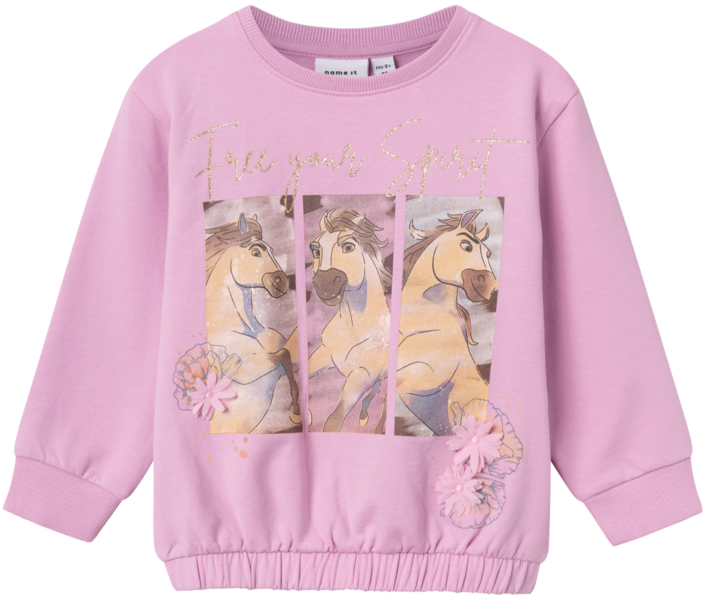 Lyserød - Pastel Lavender - Name it - Sweatshirt - Spirit - 13233904