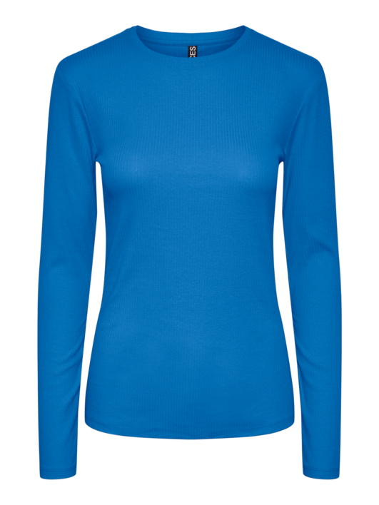 Blå - french blue - Pieces - rib bluse  - 17133838