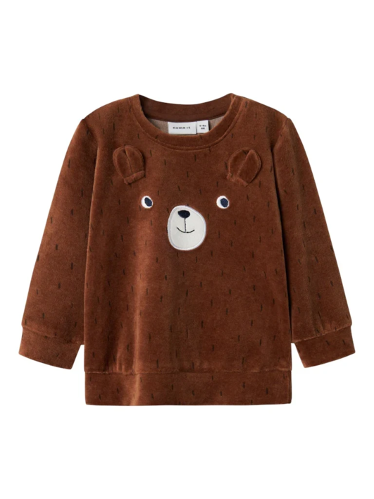 Brun - pecan pie -Name it - bluse med bamse - 13233440