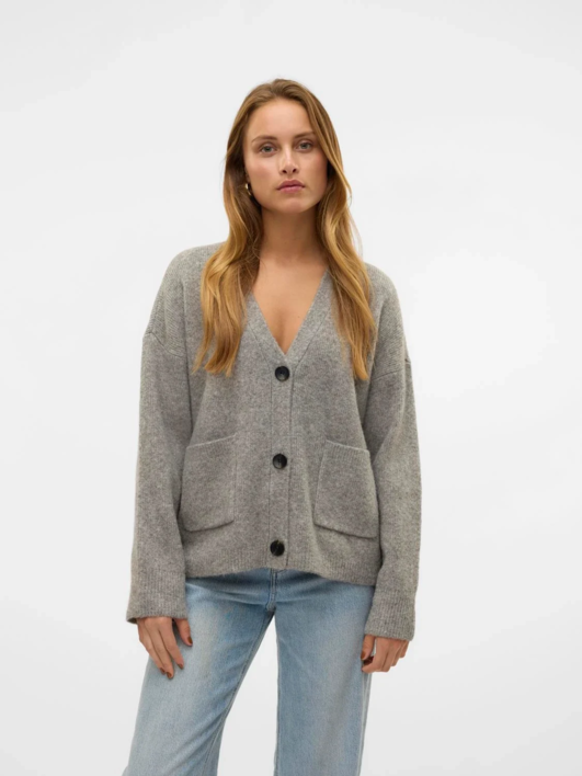 Grå - Medium Grey melange - Vero moda - cardigan - 10314961