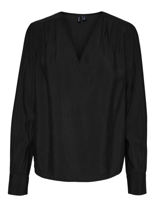 Sort - black - Vero Moda - bluse med v hals - 10293554