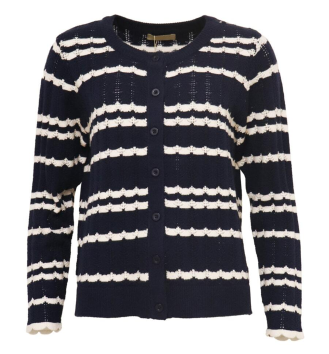 Blå - navy combi - Aurelia knit - strik trøje