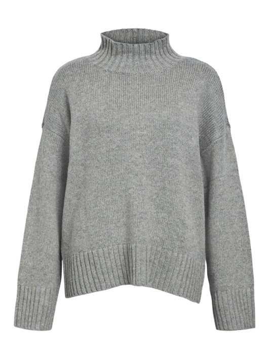 Grå - medium grey - strik trøje - 23044659.