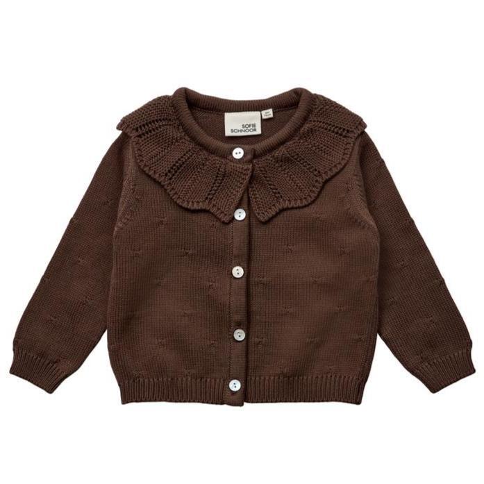 Brun - Chocolate Brown - Sofie Schnoor - strik - cardigan - P243204-7123