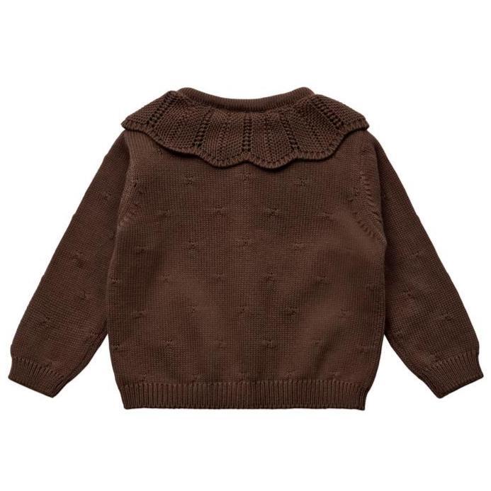 Brun - Chocolate Brown - Sofie Schnoor - strik - cardigan - P243204-7123