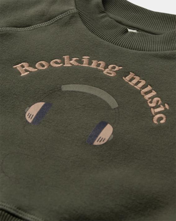 Grøn - Forest Green - Sofie Schnor - Sweatshirt - "Rocking music" - P243118-3088