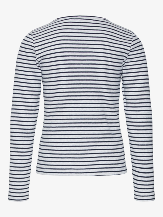 Grå - Light Gray/Navy - Vero Moda Girl - stribet - Bluse - 10315573