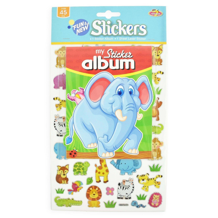 Stickers med album - Dyr 28x16cm