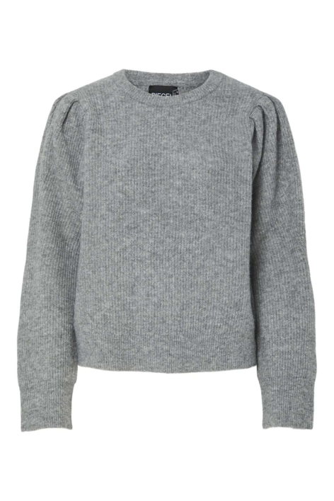 Grå - medium grey - Pieces - strik trøje - 17157782