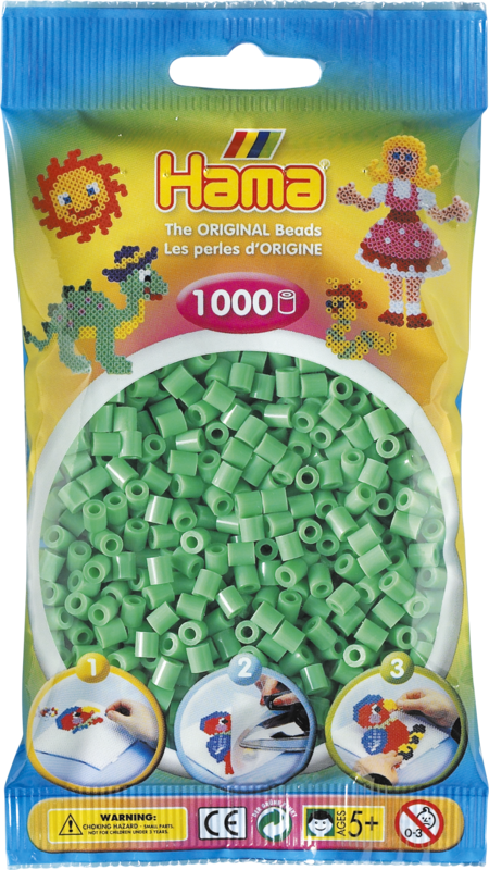 Hama perler 1000 stk. L.grøn  - 207-11.