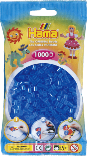 Hama perler 1000 stk. Tr.blå 207-15.