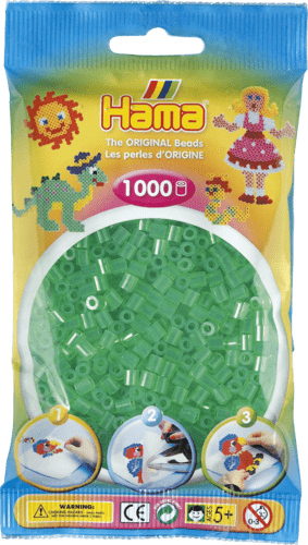 Hama perler 1000 stk.  Tr.grøn 207-16.