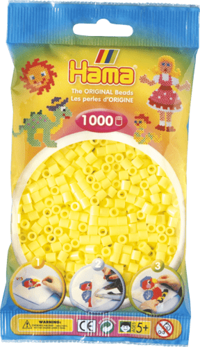 Hama perler 1000 stk. pastel gul - 207-43.