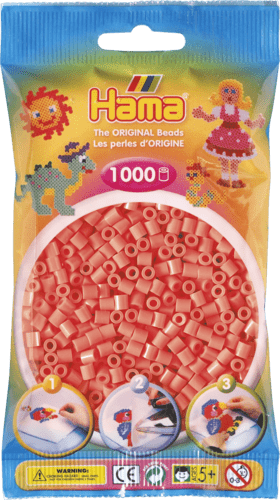 Hama perler 1000 stk.  Pastel rød 207-44.