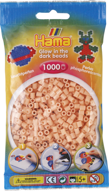 Hama perler 1000 stk.  Selvlys.rød - 207-56.