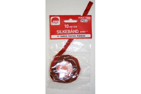 Silkebånd rødt 12 mm - 10 Meter.