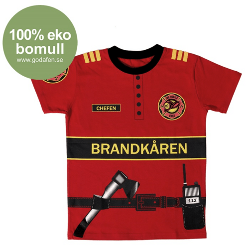 FIRE-FIGHTER T-SHIRT, ORGANIC COTTON (5-7 YEARS)