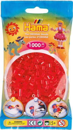 Hama perler 1000 stk. Tr.rød  207-13.
