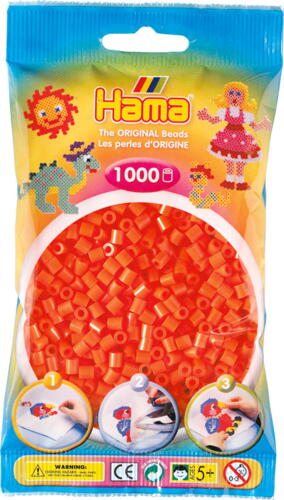 Hama perler 1000 stk. Orange - 207-04.