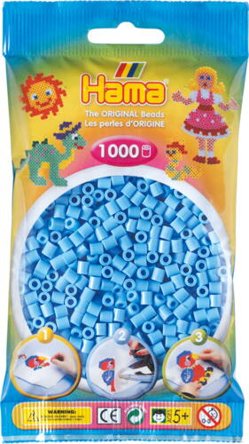 Hama perler 1000 stk. Pastel blå - 207-46.