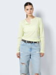Lime - butterfly -  Noisy May - rib bluse - 27029946