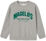 Grå - grey melange - name it - sweatshirt - "mageløs" - 13236992