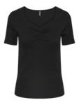 Sort - black - PIECES - rib tshirt - 17135430