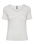 Hvid - bright white - PIECES - rib tshirt - 17135430