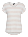 Lyserød - Sepia rose- Vero Moda - tshirt - striber - 10284474