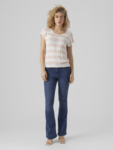 Lyserød - Sepia rose- Vero Moda - tshirt - striber - 10284474