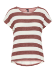 Rødbrun - Marsala- Vero Moda - tshirt - striber - 10284474