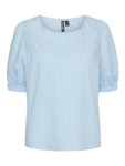 Lyseblå - airy blue - pieces - bluse - striber - 17152056