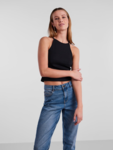 Sort - black - PIECES - rib - top - 17120742