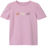 Lyserød - Mauve Mist - Name it - tshirt - sløjfe - 13237592