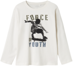 Hvid - Jet Stream - Name it.- langærmet tshirt - "Force of Youth" - 13224968