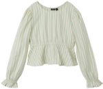 Grøn - Turtledove Creme - Name it - stribet - bluse - 13226202