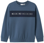 Blå - Bering Sea - Name it - Sweatshirt - "Weekend" - 13234319