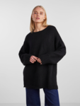 Sort - black - Pieces - lang strik trøje - 17139846