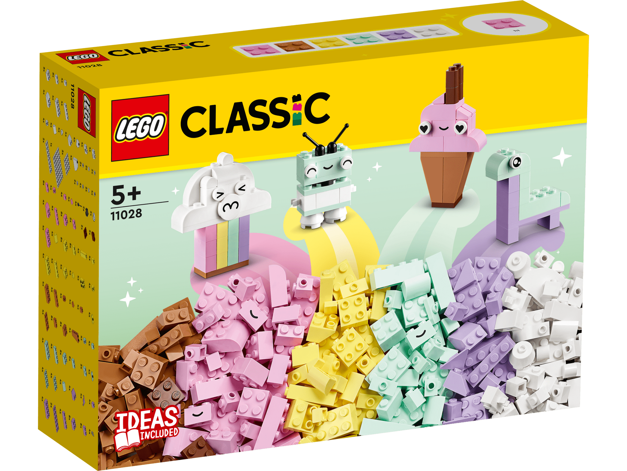 11028 LEGO Basic Kreativt pastelfarver Pris: 179,95 DKK.
