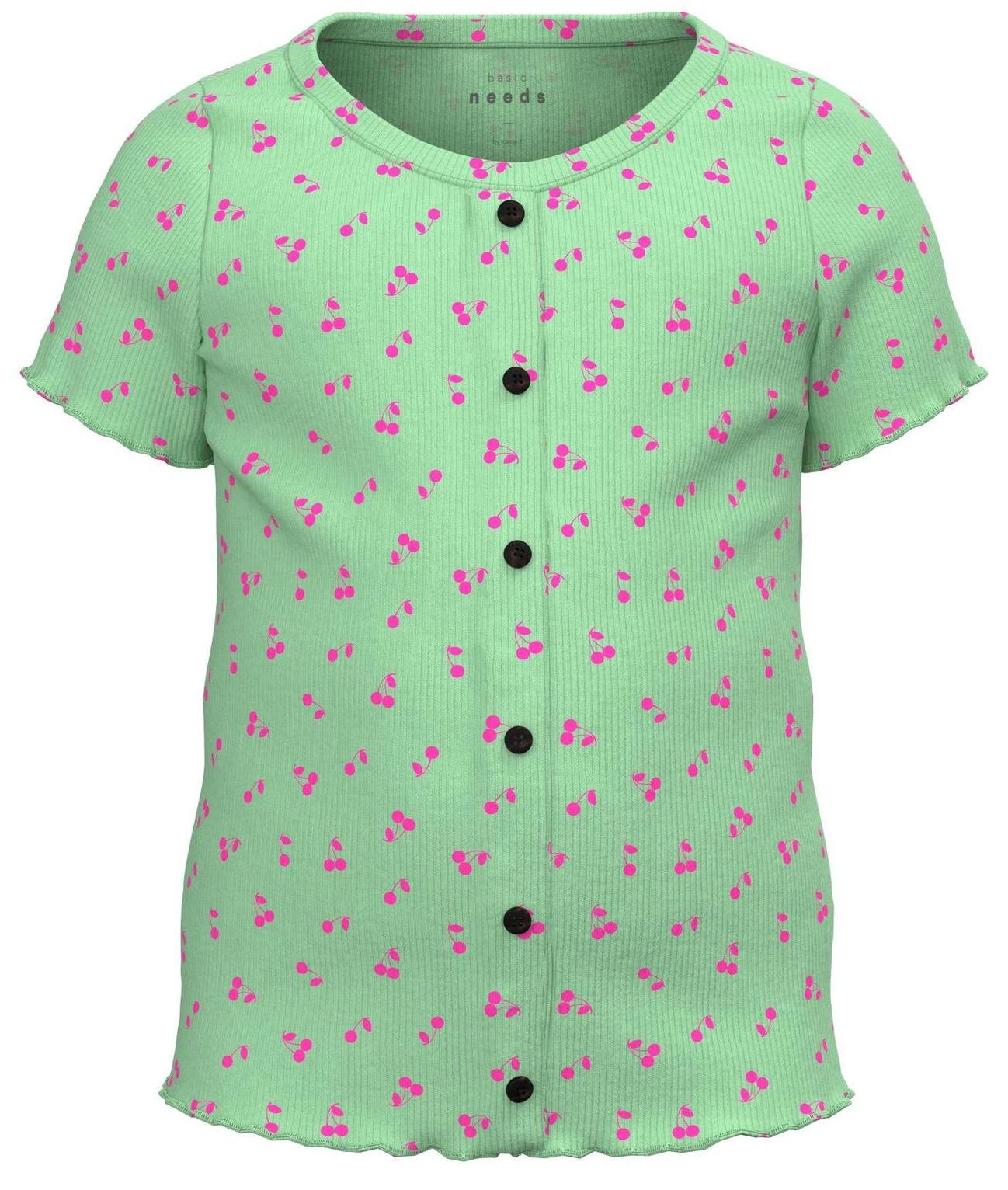 Grøn ash Name rib t-shirt med kirsebær - 13215035 49,98
