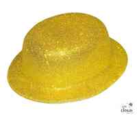 Bowler hat i plast - Gold