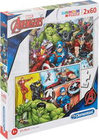 Puslespil 2x60 brikker - Marvel Avengers