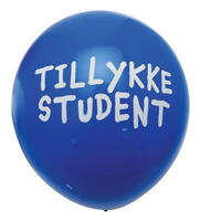 Balloner "Tillykke Student" blå 10stk 25cm