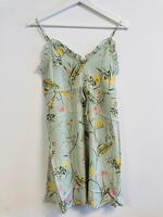 Mintgrøn blomstret vero moda kjole - 10263293