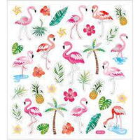 Stickers, flamingoer, 15x16,5 cm, 1 ark